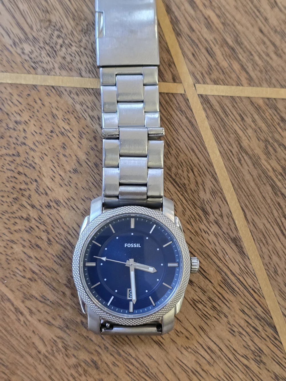 Fossil Men's Stainless Steel Blue Dial Watch